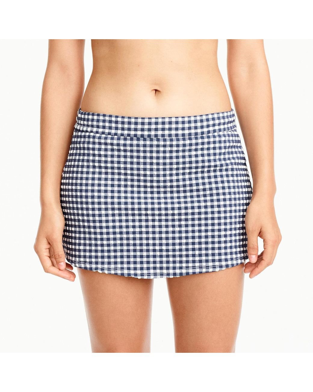 J.Crew Gingham Swim Skirt in Blue Lyst